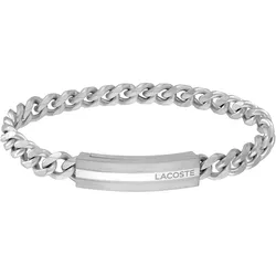 Armband LACOSTE "Schmuck Edelstahl Armband Panzerkette ADVENTURER", silber (edelstahlfarben), Armbänder, Herren, Edelstahl