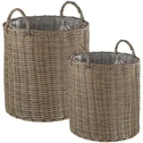 Beliani Blumenkorb 50 x 48 x 41 cm Braun