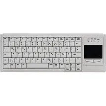 Active Key Industry 4.0 Compact Ultraflat Touchpad Keyboard USB Light Grey (DE, Kabelgebunden), Tastatur, Grau, Weiss