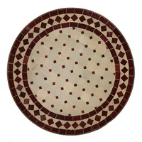 Casa Moro Beistelltisch Marokkanischer Mosaik-Beistelltisch Ø 45 cm rund Bordeaux Terrakotta (Bistrotisch kleiner Gartentisch Balkontisch), Mosaiktisch mit Gestell Höhe 50 cm Marokko, MT2993 braun