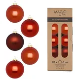 Inge‘s Christmas Decor Inges Christmas Decor 16408 P620 Kugel-Weihnachtsschmuck Glas 6cm 20 Stück - Goodz Weihnachtskugeln matt & glänzend Christbaumkugeln Weihnachtsbaumkugeln Weihnachten Christbaumschmuck Weihnachtsbaumschmuck Kupfer Braun