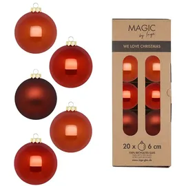 Inge‘s Christmas Decor Inges Christmas Decor 16408 P620 Kugel-Weihnachtsschmuck Glas 6cm 20 Stück - Goodz Weihnachtskugeln matt & glänzend Christbaumkugeln Weihnachtsbaumkugeln Weihnachten Christbaumschmuck Weihnachtsbaumschmuck Kupfer Braun