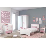 Parisot "Biotiful" Schlafzimmermöbel-Sets rosa (weiß, rosa) Komplett-Jugendzimmer Schlafzimmermöbel-Sets mit Kleiderschrank und Kommode