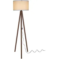 Lux.pro Stehlampe Guildford E27 Stehleuchte für Wohnzimmer Dreibein Holz