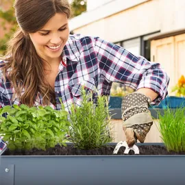 Relaxdays Hochbeet Metall 80 x 86 x 40,5 cm Grau