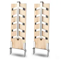 Randaco Flammlachsbrett Räucherbrett 2er Set, 5 Stufen einstellbar, mit Stabiler Edelstahl-Halterung, Lachs bis 2,5kg, für Feuerschalen,Outdoor Grill zedernholzbrett