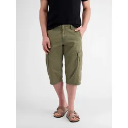 Lange Cargo-Bermuda mit aufgesetzten Taschen - Aged Olive - 30