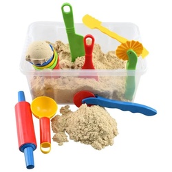 CHiLA Sandform-Set Spielsand Set, (Schatzkiste, 13-tlg), in praktischer Transportbox