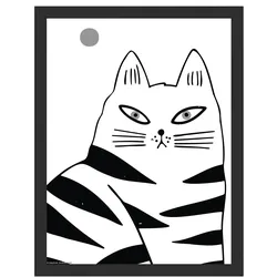 walther + design Liv Holz Bilderrahmen 30x40 cm, SCHWARZ, dicke Katze