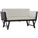 Outsunny Polyrattan Gartensofa 2-Sitzer Loungesofa braun