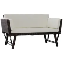 Outsunny Polyrattan Gartensofa 2-Sitzer Loungesofa braun