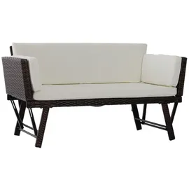 Outsunny Polyrattan Gartensofa 2-Sitzer Loungesofa braun