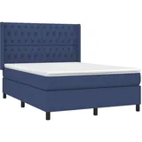 vidaXL Boxspringbett mit Matratze Blau 140x200 cm Stoff