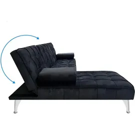 Hti-Living Eckcouch Velvet 1-Sitzer Schwarz