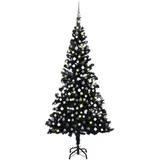 vidaXL Künstlicher Weihnachtsbaum mit LEDs Kugeln Schwarz 210 cm PVC Modell 3