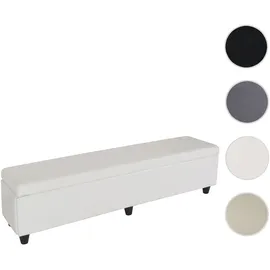 Mendler Aufbewahrungs-Truhe Kriens XXL, Leder + Kunstleder, 180x45x45cm ~ weiß