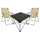 Mojawo Campingmöbel Set 3tlg. Beige/Schwarz