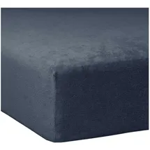 Traumschlaf Spannbettlaken Biber 120 x 200 - 130 x 200 cm blau