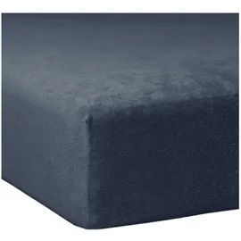Traumschlaf Spannbettlaken Biber 120 x 200 - 130 x 200 cm blau