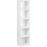 Woltu Bücherregal mit 5 Fächer, 30x24x132cm - Weiß