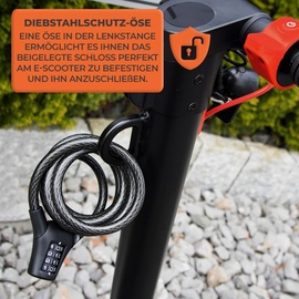 Scoot One faltbarer E-Scooter aus Luftfahrtaluminium mit Straßenzulassung, Pannenschutz und Sicherheitsschloss (max. 20km/h, Lange Reichweite, - schwarz