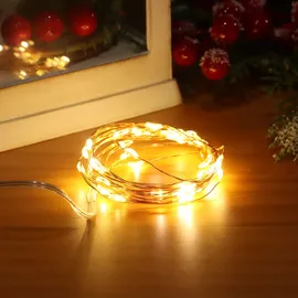 ideoon lights LED-Lichterkette Draht 2 m Warmweiß