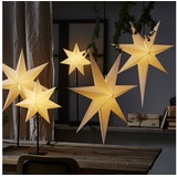 Star Trading, 3D Papierstern Weihnachten in Weiß, Dekostern Tischleuchte mit Kabelschalter, E14, Papier,