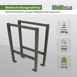 Trutzholm Untergestell Stahl grau Paar Traglast bis 200 kg