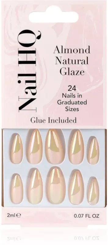 Nail HQ Almond künstliche Fingernägel Natural Glaze 24 St.