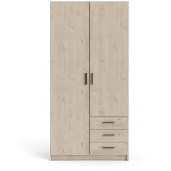 Spell Kleiderschrank 2 Türen und 3 Schubladen Hickory-Dekor.