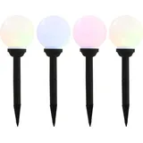 vidaXL Außenleuchte Kunststoff 15 cm 4er Set RGB weiß