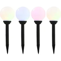 vidaXL Außenleuchte Kunststoff 15 cm 4er Set RGB weiß