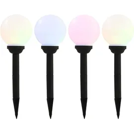 vidaXL Außenleuchte Kunststoff 15 cm 4er Set RGB weiß