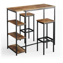 Vicco Fyrk 120 x 50 cm mit Regalen und 2 Barhockern