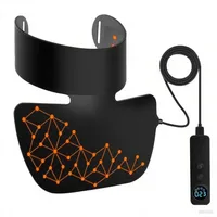 LED Halsmaske Phototherapie, Lede Neck Mask mit 660 nm Rotlicht, 850 nm Infrarot & 4-Farbige LEDd Gegen Halsfalten, Instrument,(Dunkel) LED Neck Mask