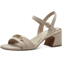 Marco Tozzi by Guido Maria Kretschmer Damen Sandalen mit Absatz mit Verstellbarem Riemen Elegant, Beige (Dune), 41 EU