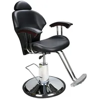 Barberpub Stuhl Barberpub hydraulischer Friseurstuhl Friseursessel 8714BK, Salon SPA Kunstleder Schwarz schwarz