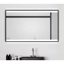 Badspiegel TALOS "BLACK SHINE", schwarz, B:120cm H:70cm T:5cm, Spiegel, in verschiedenen Größen erhältlich, energiesparend