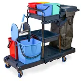 Hypafol Putzwagen mit 100l Leinensack und 2x 18l & 4x 5l Eimern