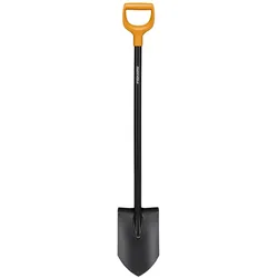 FISKARS Solid Gartenspaten spitz| schwarz | Stahlschild für  anspruchsvolle Bodenarbeiten