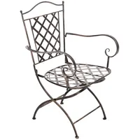 TPFGarden Gartenstuhl, Braun, Metall, 56x51x93 cm, Gartenmöbel, Gartenstühle, Gartenstühle