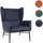 Mendler Lounge-Sessel HWC-L62 Stoff/Textil 73 x 96 x 73 cm Blau mit Rollen