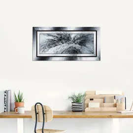 ARTland Wandbild ARTLAND "Schwarz - weiß abstrakt 1", schwarz (farbe bild(er): schwarz), B:60cm H:30cm, Bilder, als Alubild, Leinwandbild in verschied. Größen