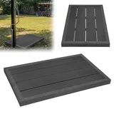 LILIIN 105 x 63 x 5,5 cm WPC Bodenelement Bodenplatte für Solardusche Gartendusche, Holzoptik Duscheboden Anti Rutsch Bodenplatten, Anthrazit