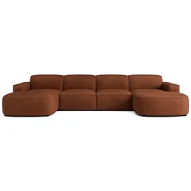 kaiser möbel Ecksofa Cursal Round U-Form, Stoff Salvador, Dunkelbraun - Dunkelbraun