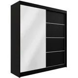 altdecor Schiebetürenschrank 200 cm 215 x 61 cm Schwarz