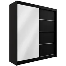 altdecor Schiebetürenschrank 200 cm 215 x 61 cm Schwarz