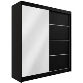 altdecor Schiebetürenschrank 200 cm 215 x 61 cm Schwarz