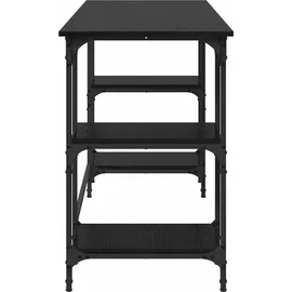 vidaXL Schreibtisch mit Regal Schwarz Eichen-Optik 140 x 50 x 75 cm