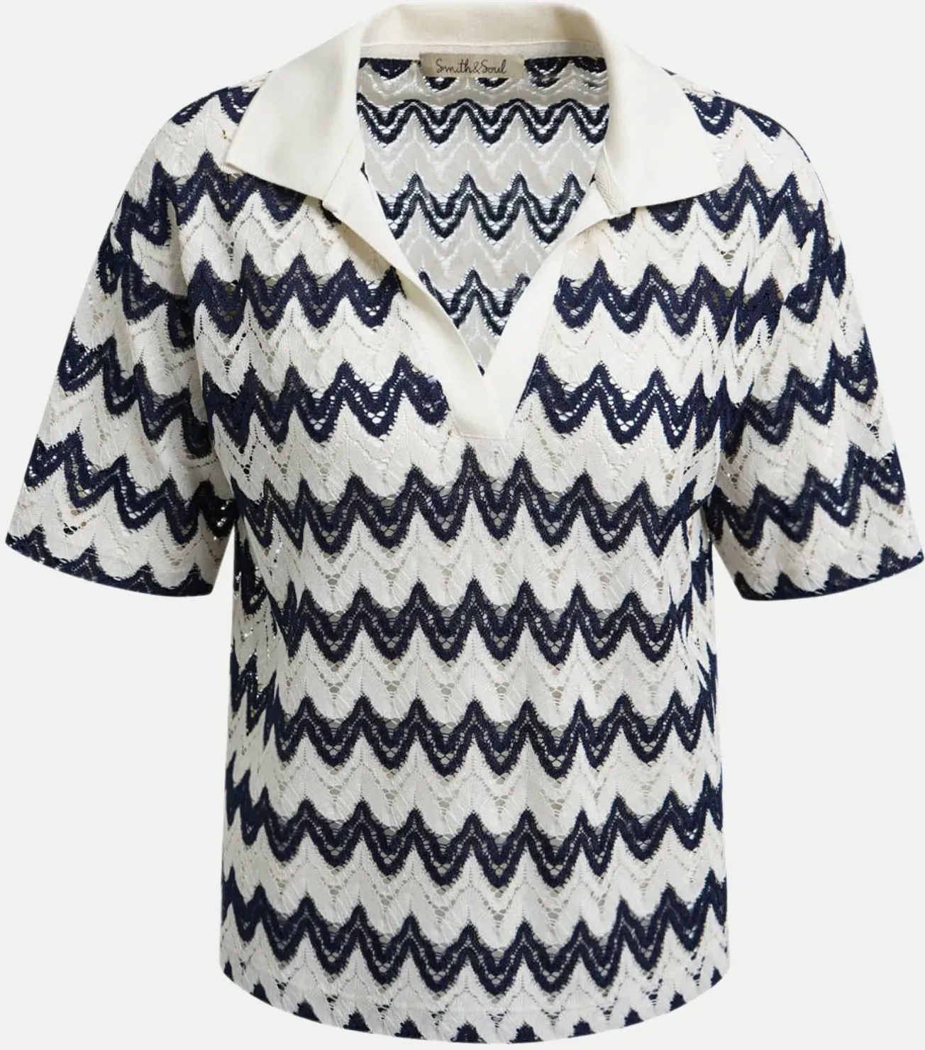 BOXY CROPPED T-SHIRT CROCHET JERSEY Mehrfarbig S